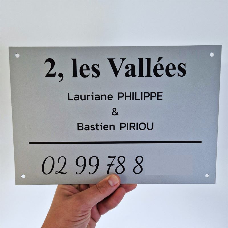 Plaque de maison / résidence en aluminium