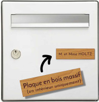 Plaque nominative boite aux lettres en bois massif