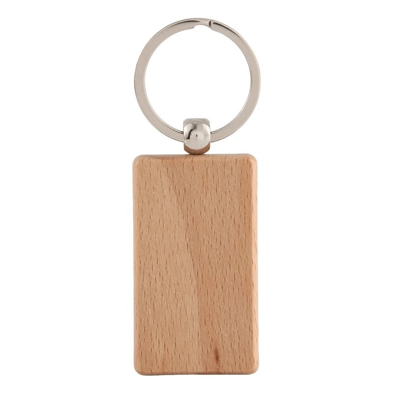 Porte clé bois de hêtre rectangle