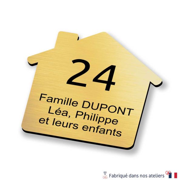 Plaque de Boîte aux Lettres Personnalisée - Silhouette Maison 10x10cm