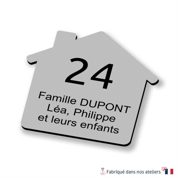 Plaque de Boîte aux Lettres Personnalisée - Silhouette Maison 10x10cm